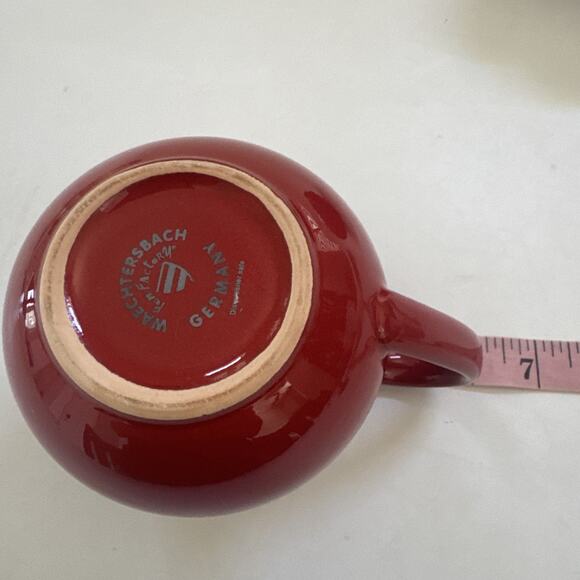 Vintage WAECHTERSBACH Red Creamer &‎ Sugar Bowl w/ Lid Set W. Germany Christmas - Picture 9 of 10